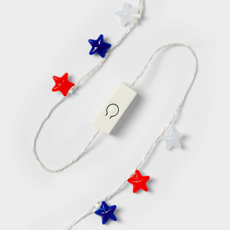 Light-up Necklace Red White & Blue Stars - Su197543715017n Squad