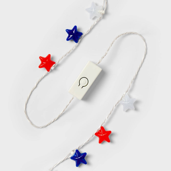 Light-up Necklace Red White & Blue Stars - Su197543715017n Squad