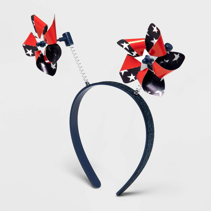 Parade Headband Mini Pinwheels Red/White/Blue - Sun Squad