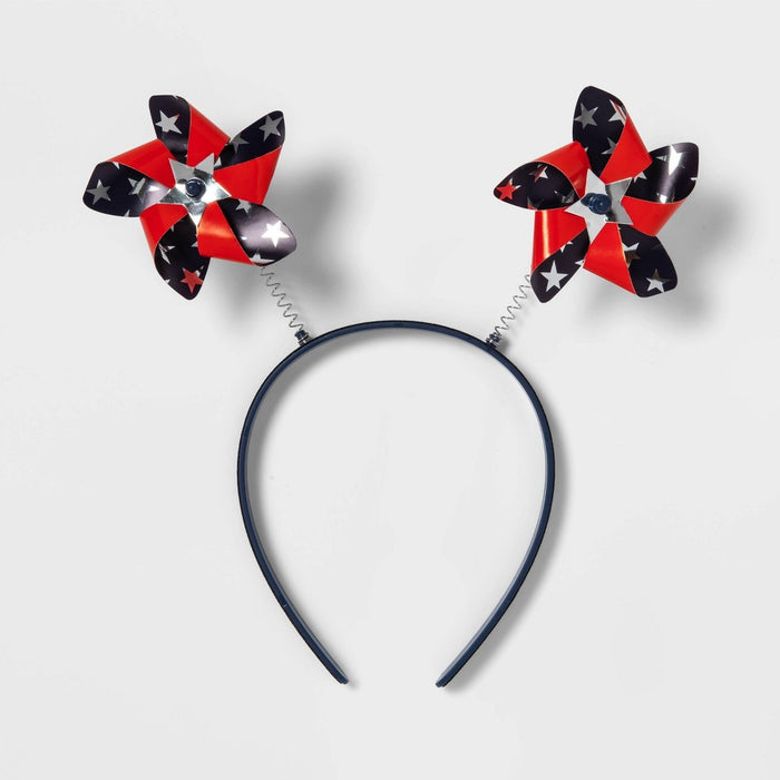 Parade Headband Mini Pinwheels Red/White/Blue - Sun Squad