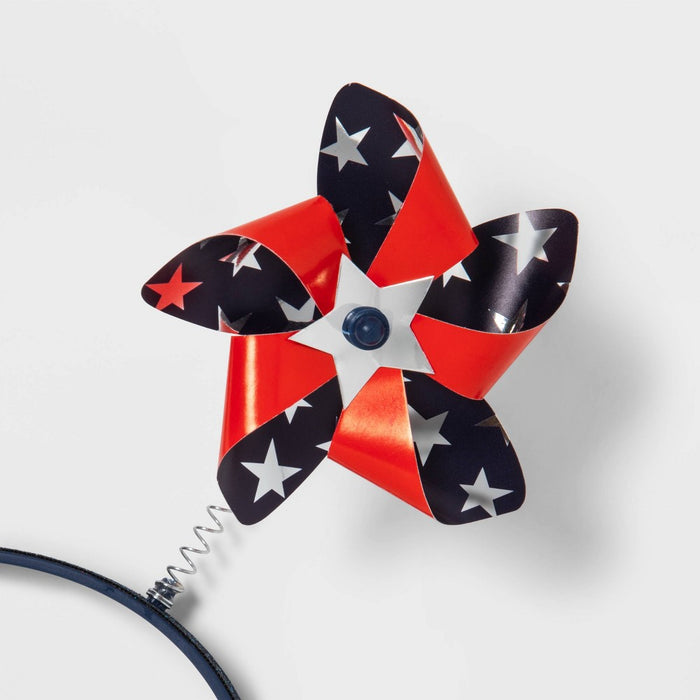 Parade Headband Mini Pinwheels Red/White/Blue - Sun Squad