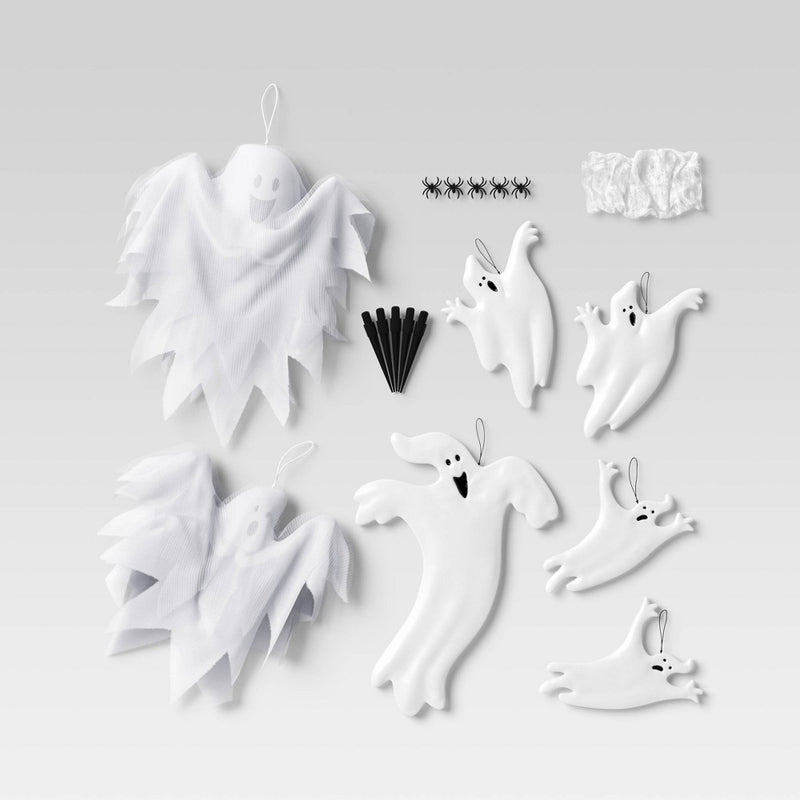 18pc Ghost Scene Setter Kit Halloween Decorative Prop - Hyde & EEK! Boutique: Eerie Indoor/Outdoor Decor, Unlit Props