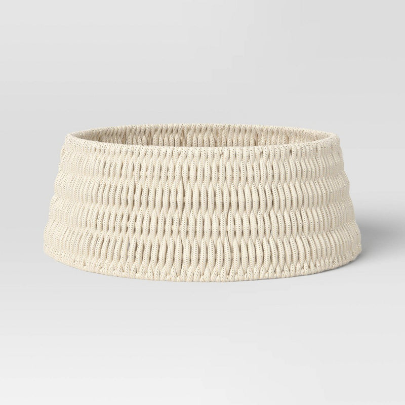 26" Woven Rope with Metallic Accent Christmas Tree Collar White/Gold - Wondershop (LOCAL PICKUP ONLY)