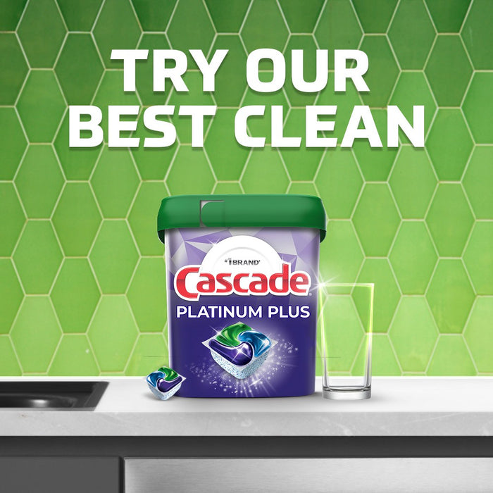 Cascade Lemon Platinum Plus Action Pacs - 62ct