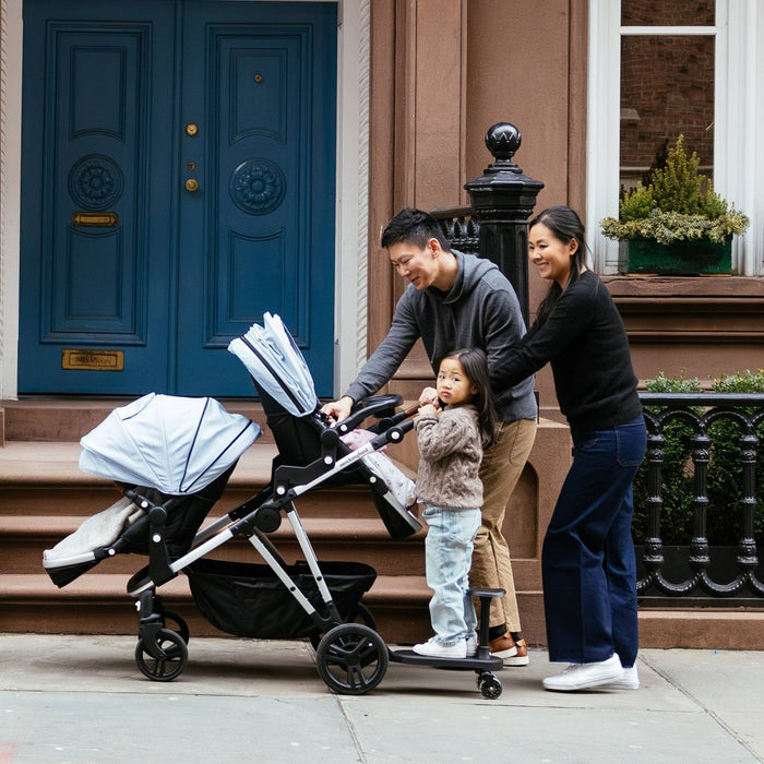 Mockingbird Single-To-Double Stroller 2.0 - Sky Windowpane (LOCAL PICKUP ONLY)
