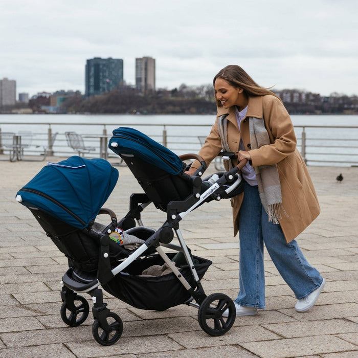 Mockingbird Single-To-Double Stroller 2.0 - Sky Windowpane (LOCAL PICKUP ONLY)