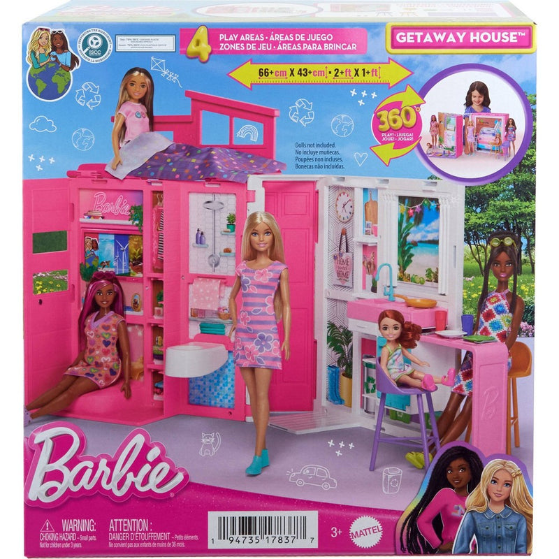 Barbie Getaway House Playset with 4 Play Areas and 11 Decor Accessories