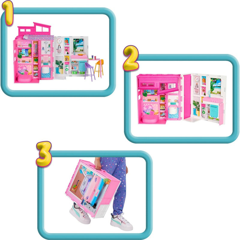 Barbie Getaway House Playset with 4 Play Areas and 11 Decor Accessories