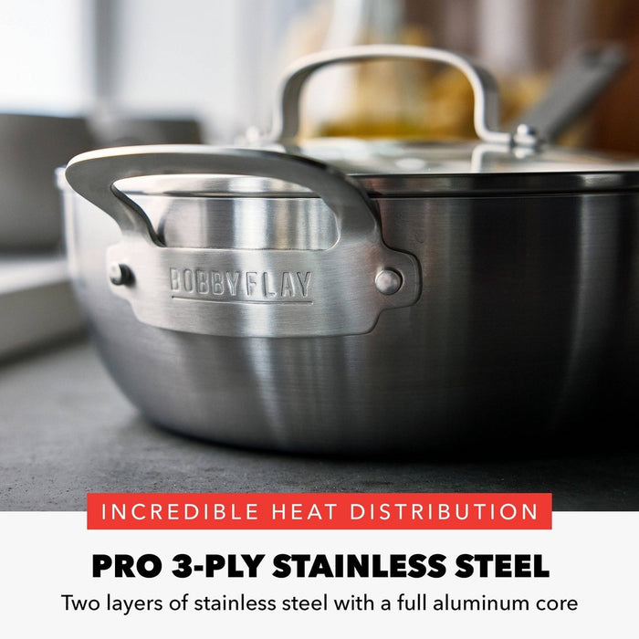 Bobby Flay 3.5qt Stainless Steel Covered Chef's Pan