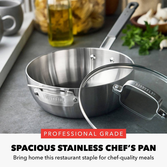 Bobby Flay 3.5qt Stainless Steel Covered Chef's Pan
