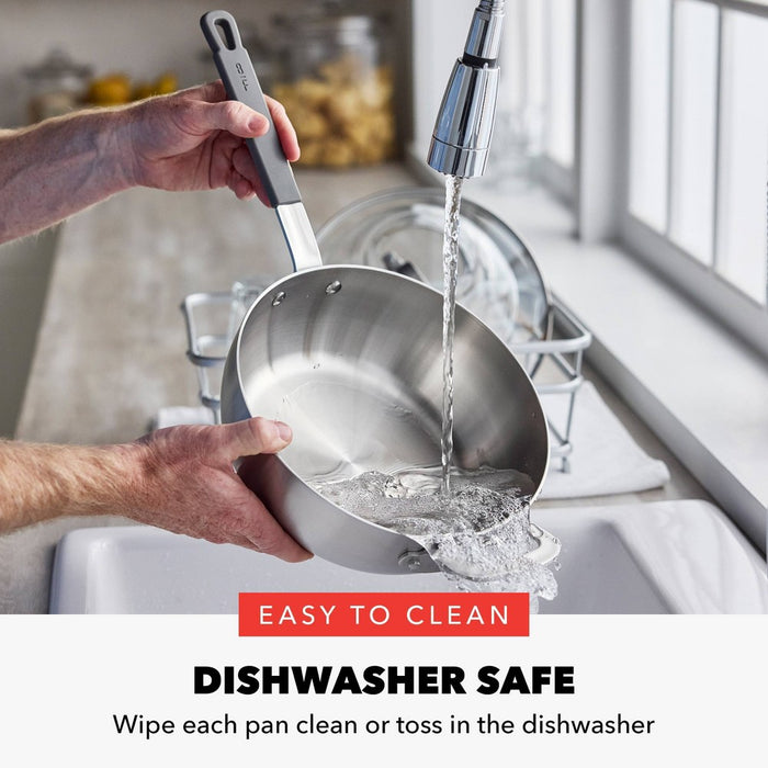 Bobby Flay 3.5qt Stainless Steel Covered Chef's Pan