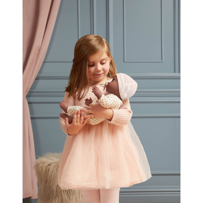 LullaBaby Doll With Polka Dot Ivory Pajama And Pacifier