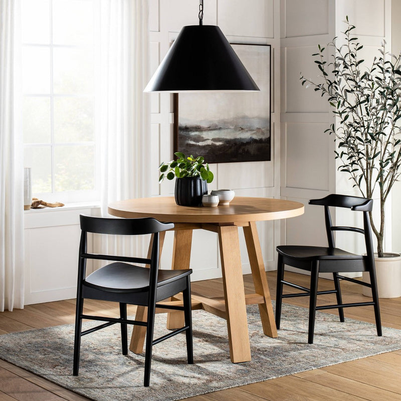 2pk Kaysville Curved Back Wood Dining Chair Black - Threshold designed with Studio McGee: Rubberwood Frame, Non-Upholstered, 250lb Capacity (LOCAL PICKUP ONLY)