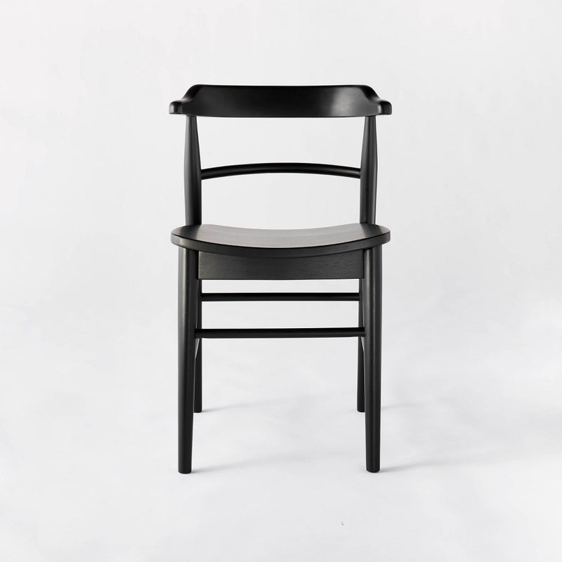 2pk Kaysville Curved Back Wood Dining Chair Black - Threshold designed with Studio McGee: Rubberwood Frame, Non-Upholstered, 250lb Capacity (LOCAL PICKUP ONLY)