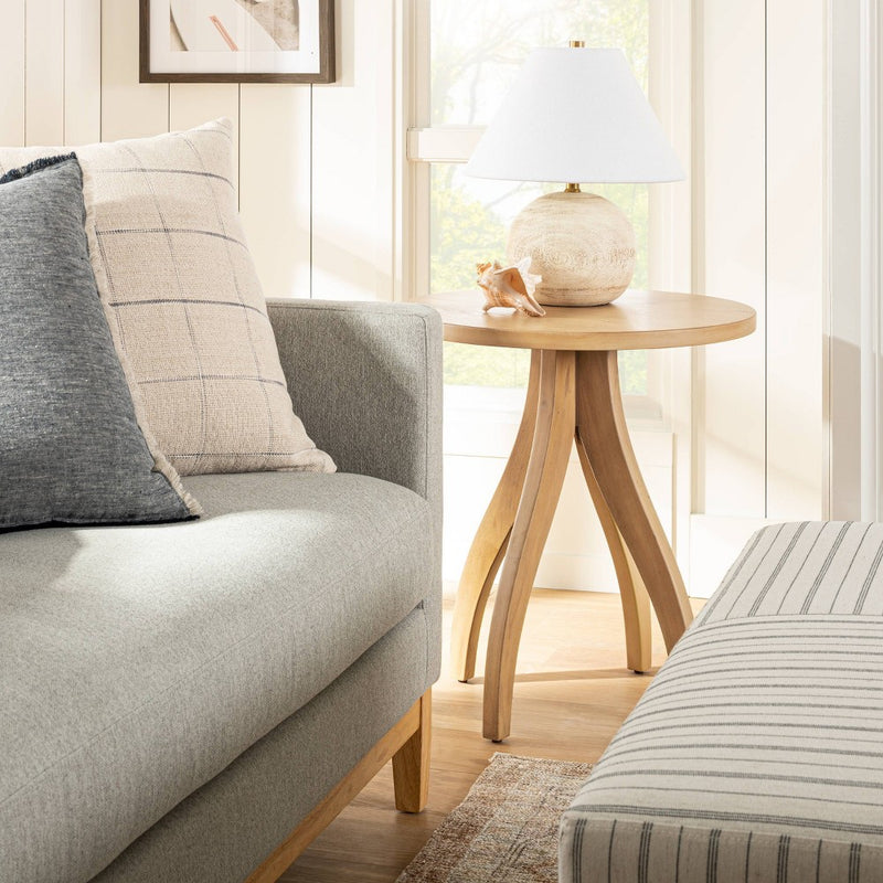 Surfside Round Wood Knock Down Accent Table with Curved Legs Natural - Threshold designed with Studio McGee (LOCAL PICKUP ONLY)