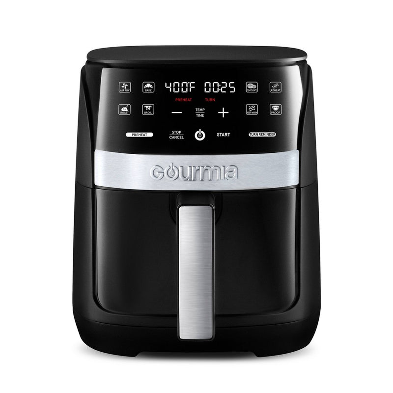 Digital 3qt Air Fryer with Guided Cooking Prompts Black/Stainless Steel Finish