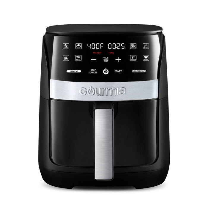 Digital 3qt Air Fryer with Guided Cooking Prompts Black/Stainless Steel Finish