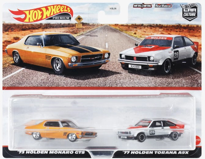 Hot Wheels Prem. Car Culture 2-Pack '73 Holden Monaro GTS, '77 Holden Torana A9X
