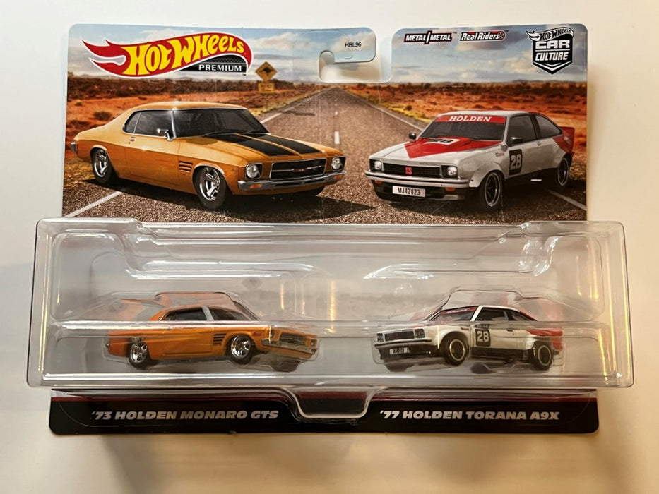 Hot Wheels Prem. Car Culture 2-Pack '73 Holden Monaro GTS, '77 Holden Torana A9X