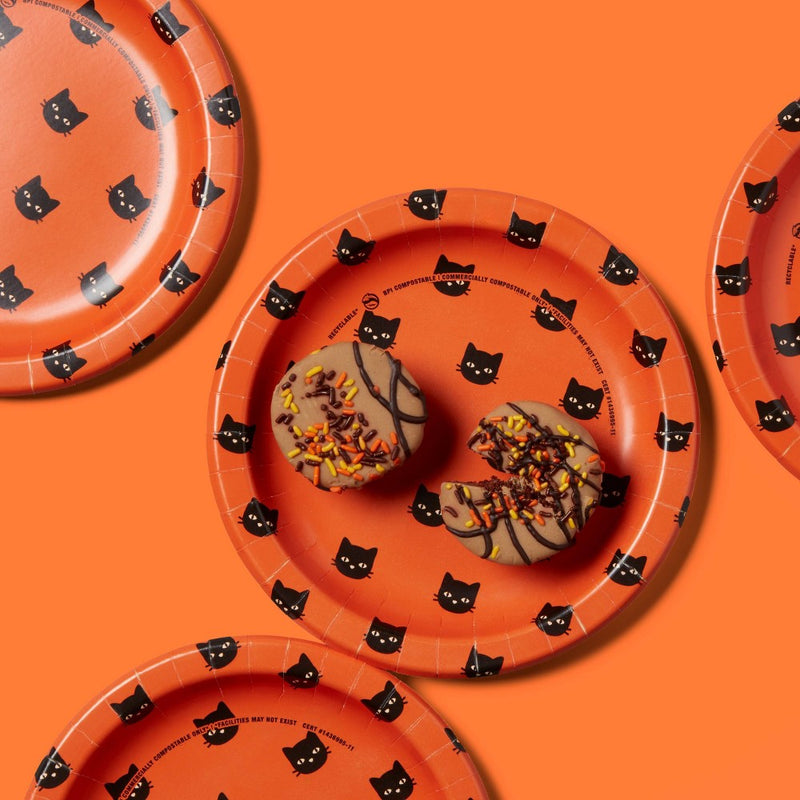 Halloween Disposable Plate 8.5" - Cats - 44ct - up&up