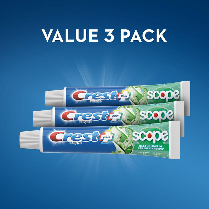 Crest + Scope Complete Whitening Toothpaste Minty Fresh - 5.4oz/3pk