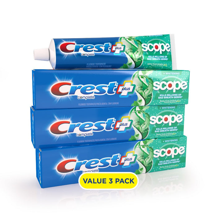 Crest + Scope Complete Whitening Toothpaste Minty Fresh - 5.4oz/3pk