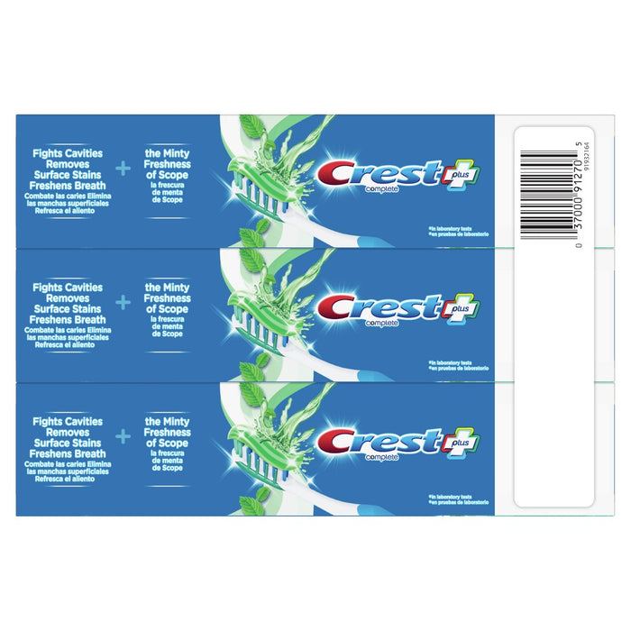 Crest + Scope Complete Whitening Toothpaste Minty Fresh - 5.4oz/3pk