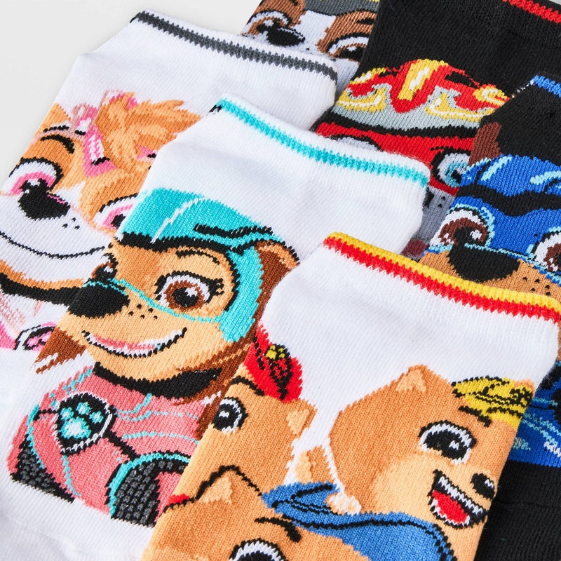 Boys' PAW Patrol 6pk No Show Socks - Black/White S/M