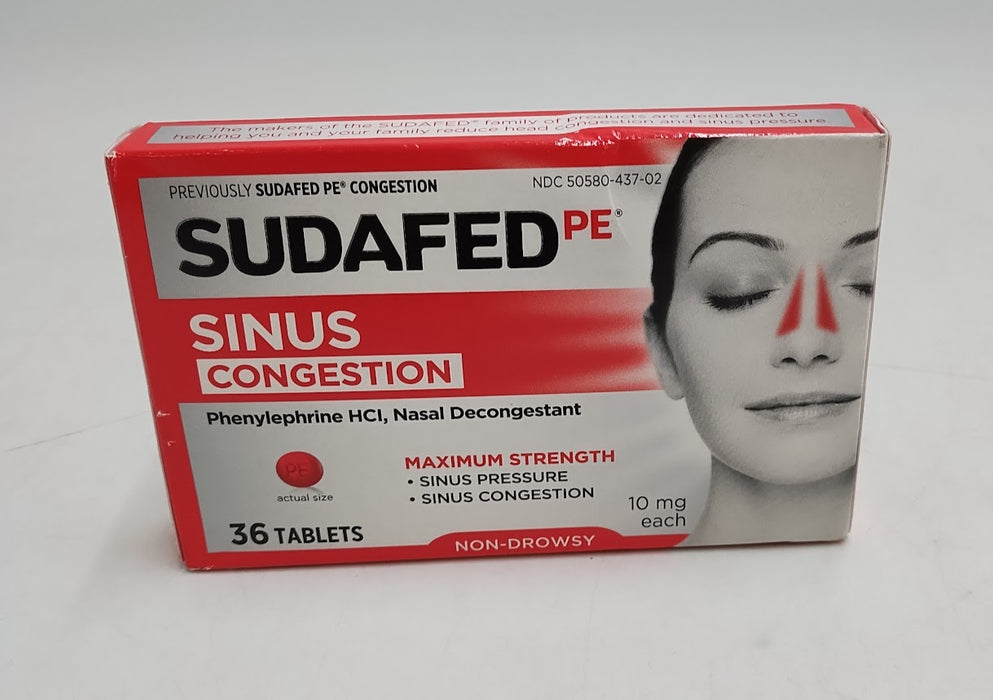 Sudafed PE Maximum Strength Tablets - 36ct EXP 03/2026