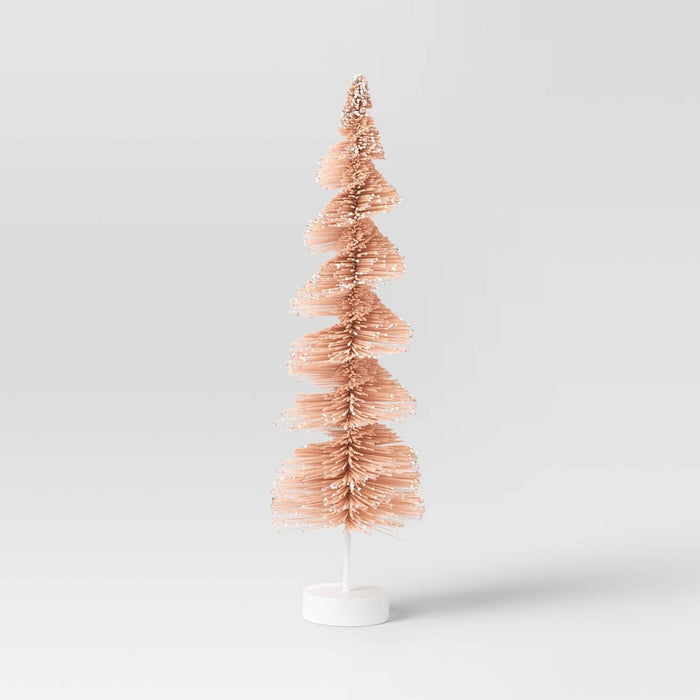 24" Spiral Christmas Bottle Brush Tree Sculpture - Wondershop Blush (LOCAL PICKUP ONLY)