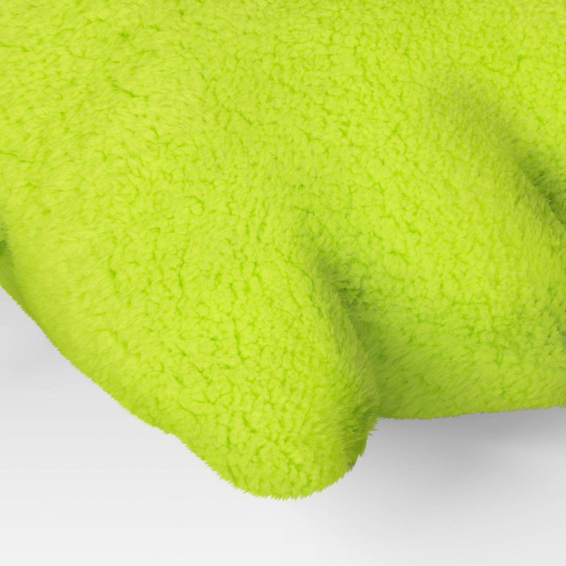 Ghost Shaped Faux Shearling Halloween Throw Pillow Green - Hyde & EEK! Boutique: Indoor Novelty Cushion, Polyester Fill