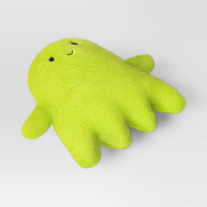 Ghost Shaped Faux Shearling Halloween Throw Pillow Green - Hyde & EEK! Boutique: Indoor Novelty Cushion, Polyester Fill