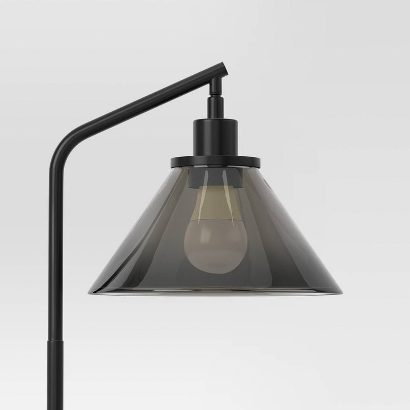 Smoked Glass Table Lamp Black - Threshold (LOCAL PICKUP ONLY)