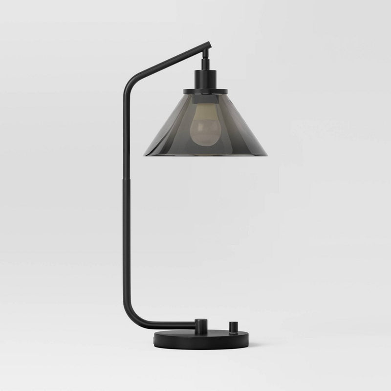 Smoked Glass Table Lamp Black - Threshold (LOCAL PICKUP ONLY)