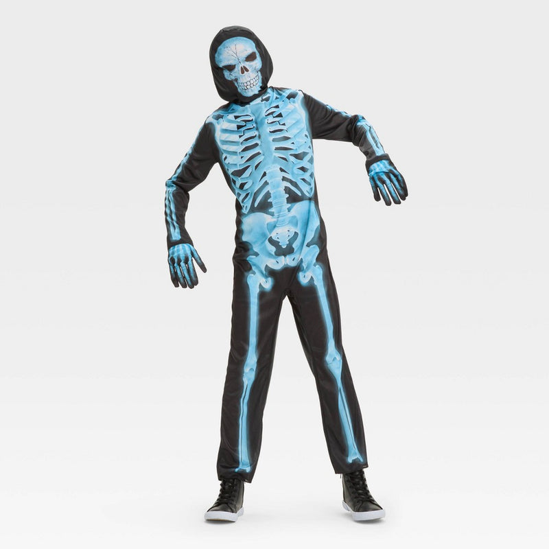 Kids' X-Ray Skeleton Halloween Costume Jumpsuit with Accessories M - Hyde & EEK! Boutique
