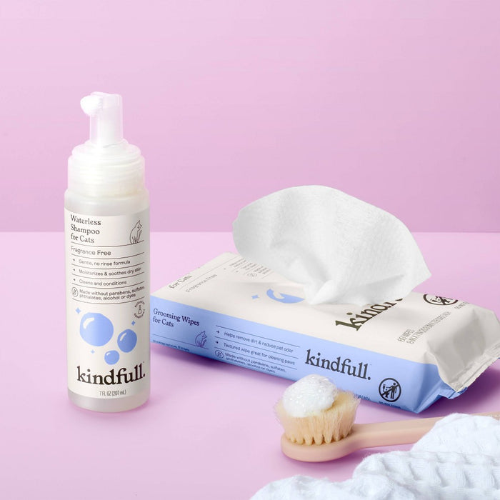 Fragrance Free Cat Grooming Wipes - 60ct - Kindfull