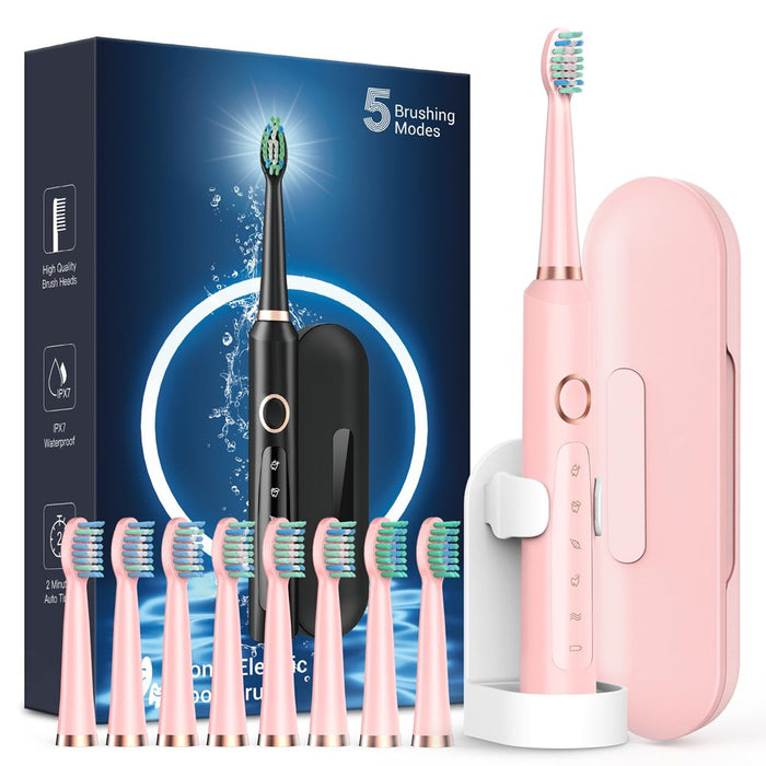 Rtauys M5 Sonic Electric Toothbrush For Adults And Kids - PINK