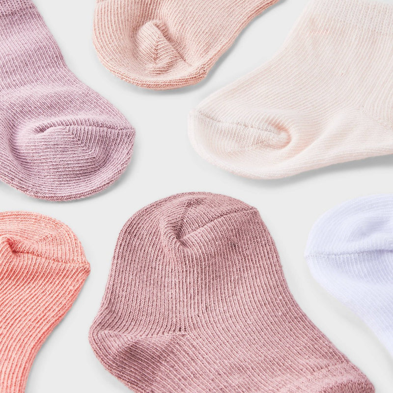 Baby Girls' 6pk Crew Socks - Cloud Island Pink 3-12M