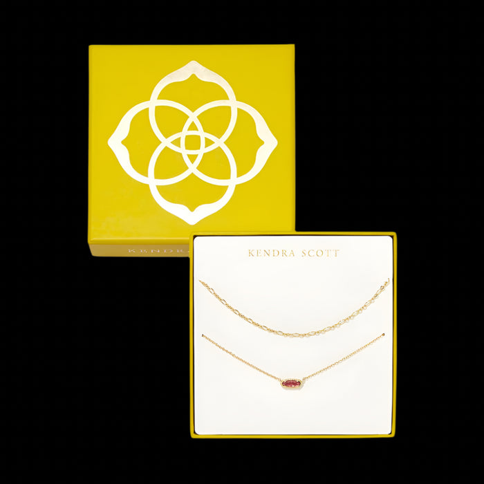 Kendra Scott Emma Gift Pendant Necklace Set 2pc - Gold/Ruby