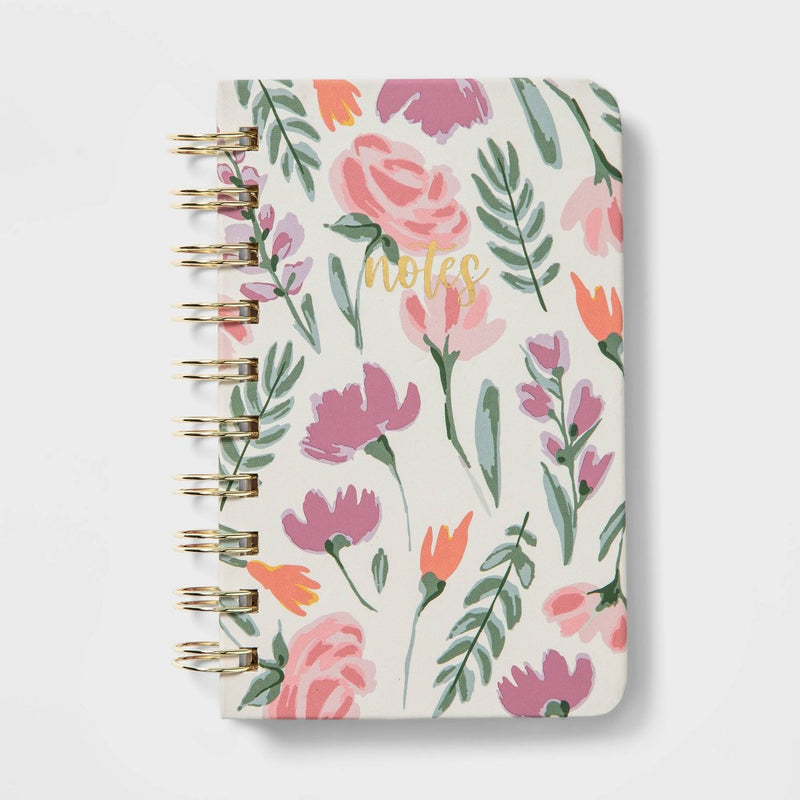 192 Sheet College Ruled Journal 3.5"x5.5" Spiral Floral - Threshold