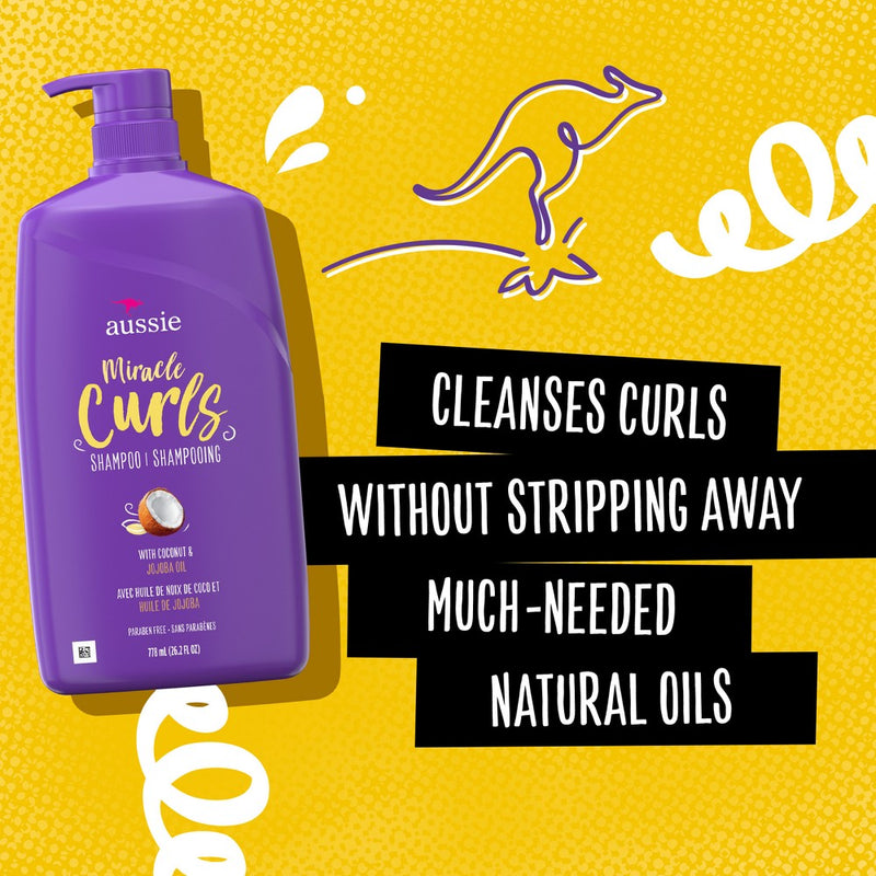 Aussie Miracle Curls with Coconut and Jojoba Paraben-Free Shampoo - 26.2 fl oz