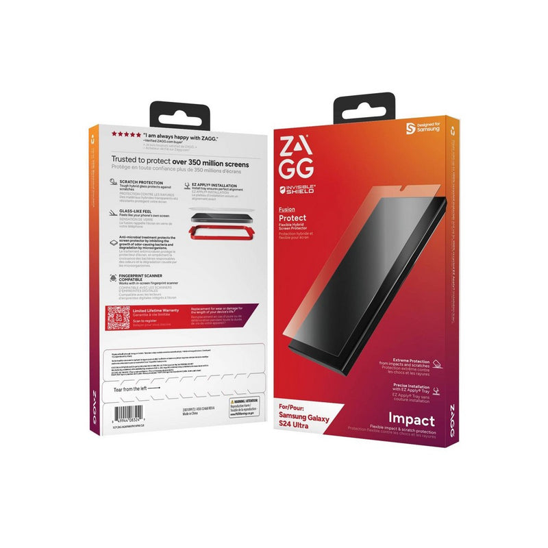 ZAGG Samsung Galaxy S24 Ultra Invisible Shield Fusion Screen Protection