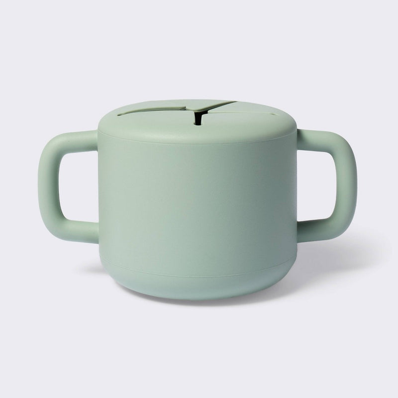 Silicone Snack Cup With Lid - Green - Cloud Island