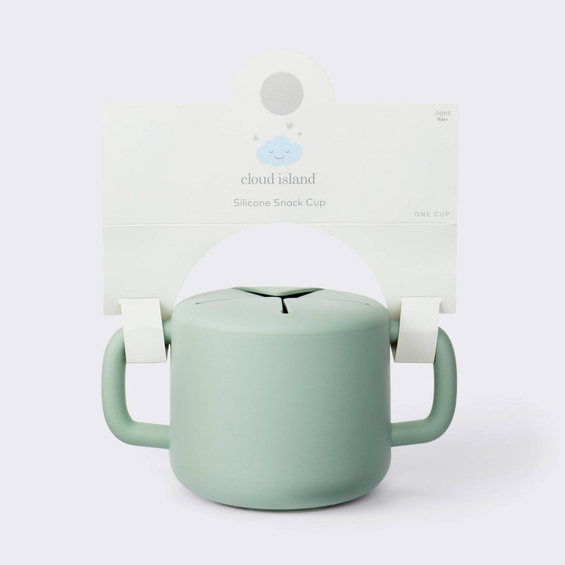 Silicone Snack Cup With Lid - Green - Cloud Island