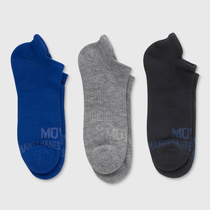 Hanes Moves Premium Men's Breathable Mesh Socks 3pk - Blue 6-12