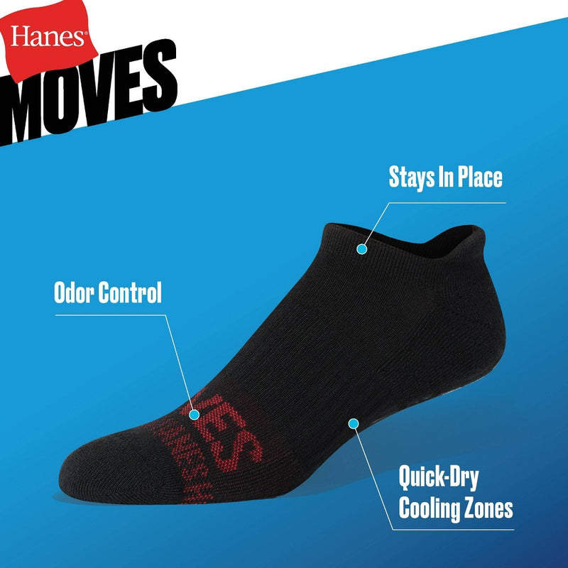 Hanes Moves Premium Men's Breathable Mesh Socks 3pk - Blue 6-12