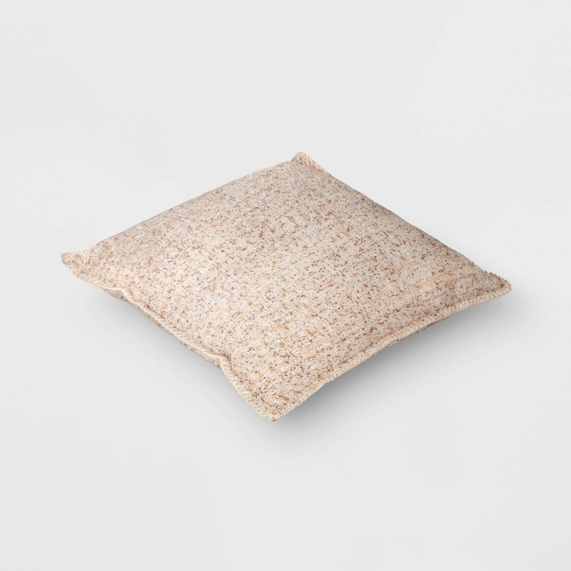 Marled Boucle Square Throw Pillow Neutral - Threshold