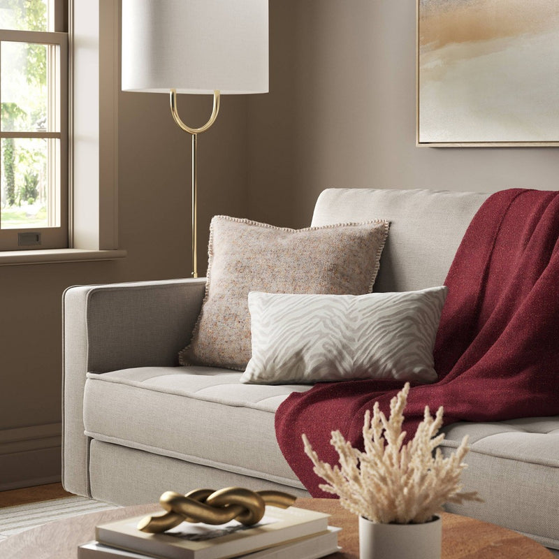 Marled Boucle Square Throw Pillow Neutral - Threshold