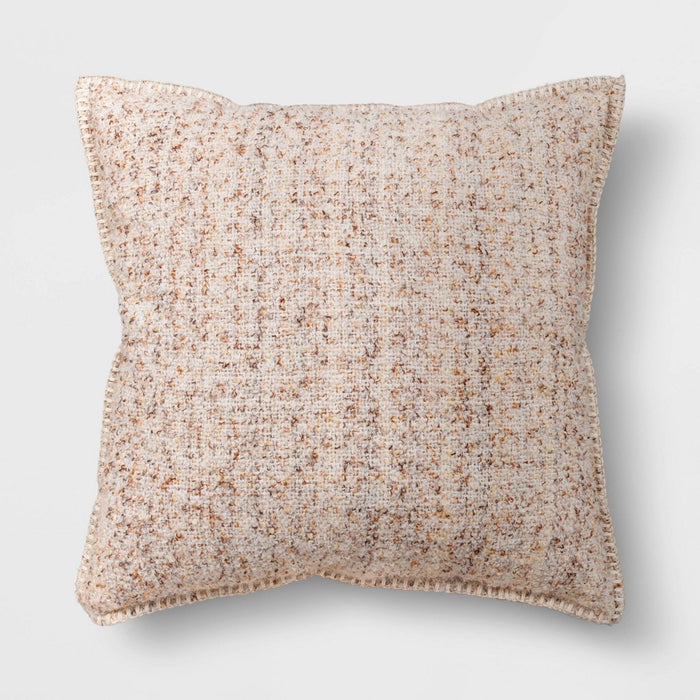 Marled Boucle Square Throw Pillow Neutral - Threshold