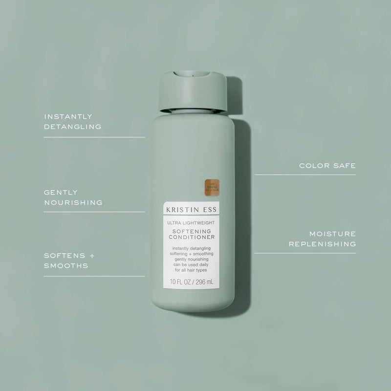 Kristin Ess Softening Sulfate Free Conditioner - Moisturizing + Detangling Conditioner for Frizzy Hair - 10 fl oz